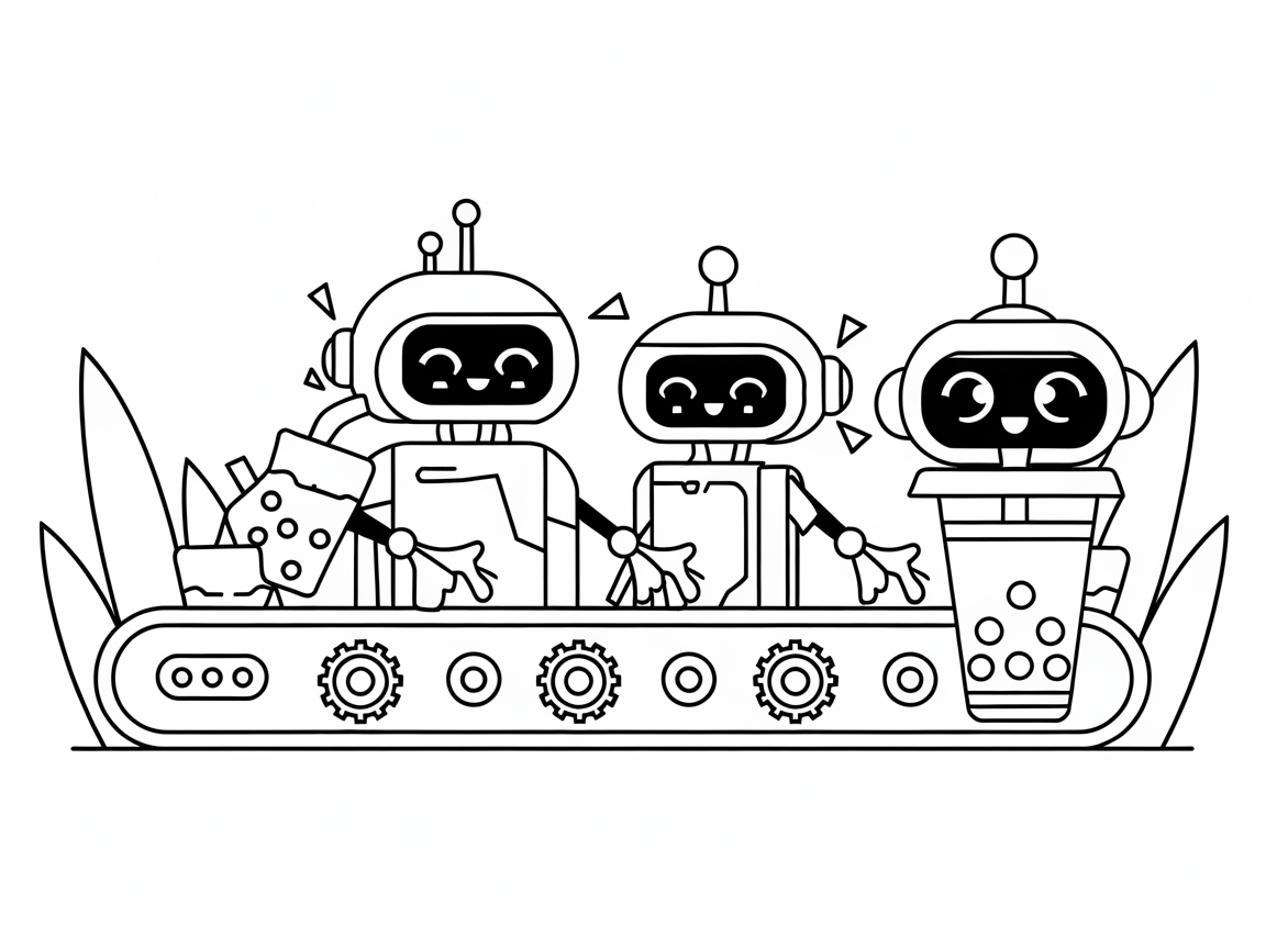 Robotic Boba Tea Factory Fun