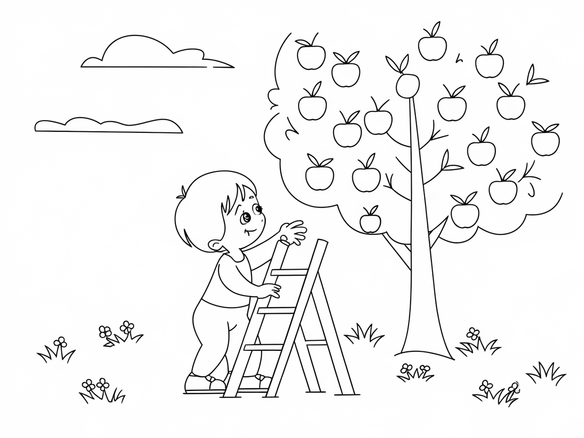 Apple Picking Adventure with a Curious Child
