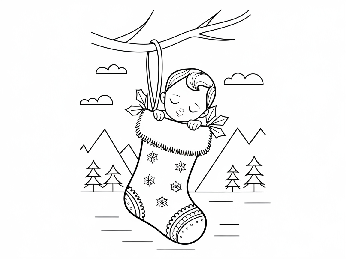 Cozy Winter Nap in a Stocking