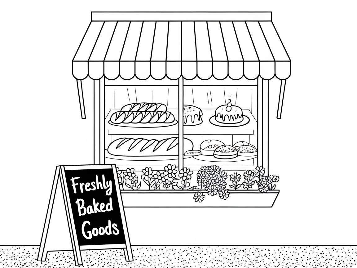 Step Into Sweetness with This Bakery Window Scene