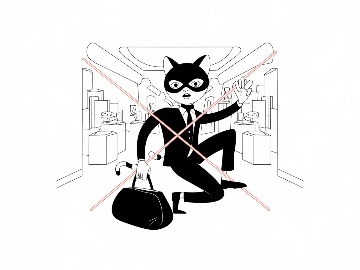 Sneaky Feline Burglar on the Prowl