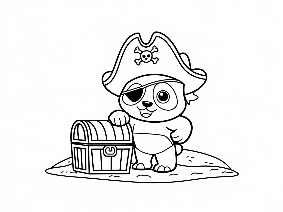 Pirate Panda on a Treasure Hunt