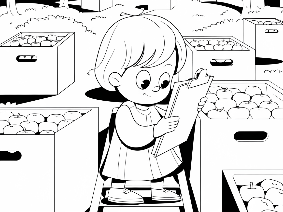 Check the Apple Inventory With This Cute Coloring Page
