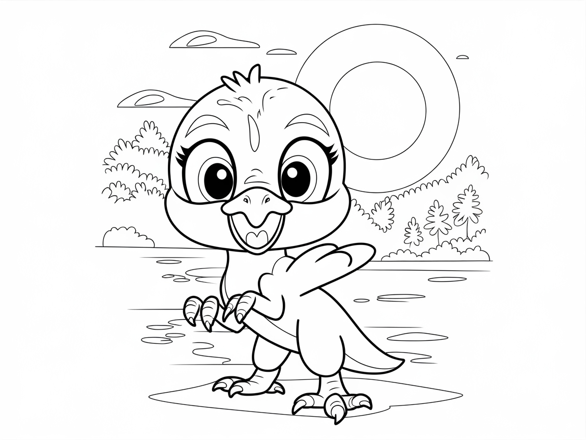 Bubbly Raptor by the Water