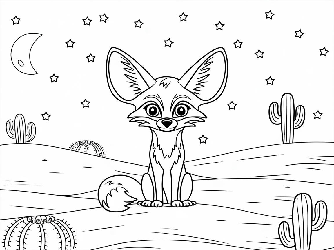 Discover the Desert Night with This Fennec Fox Scene