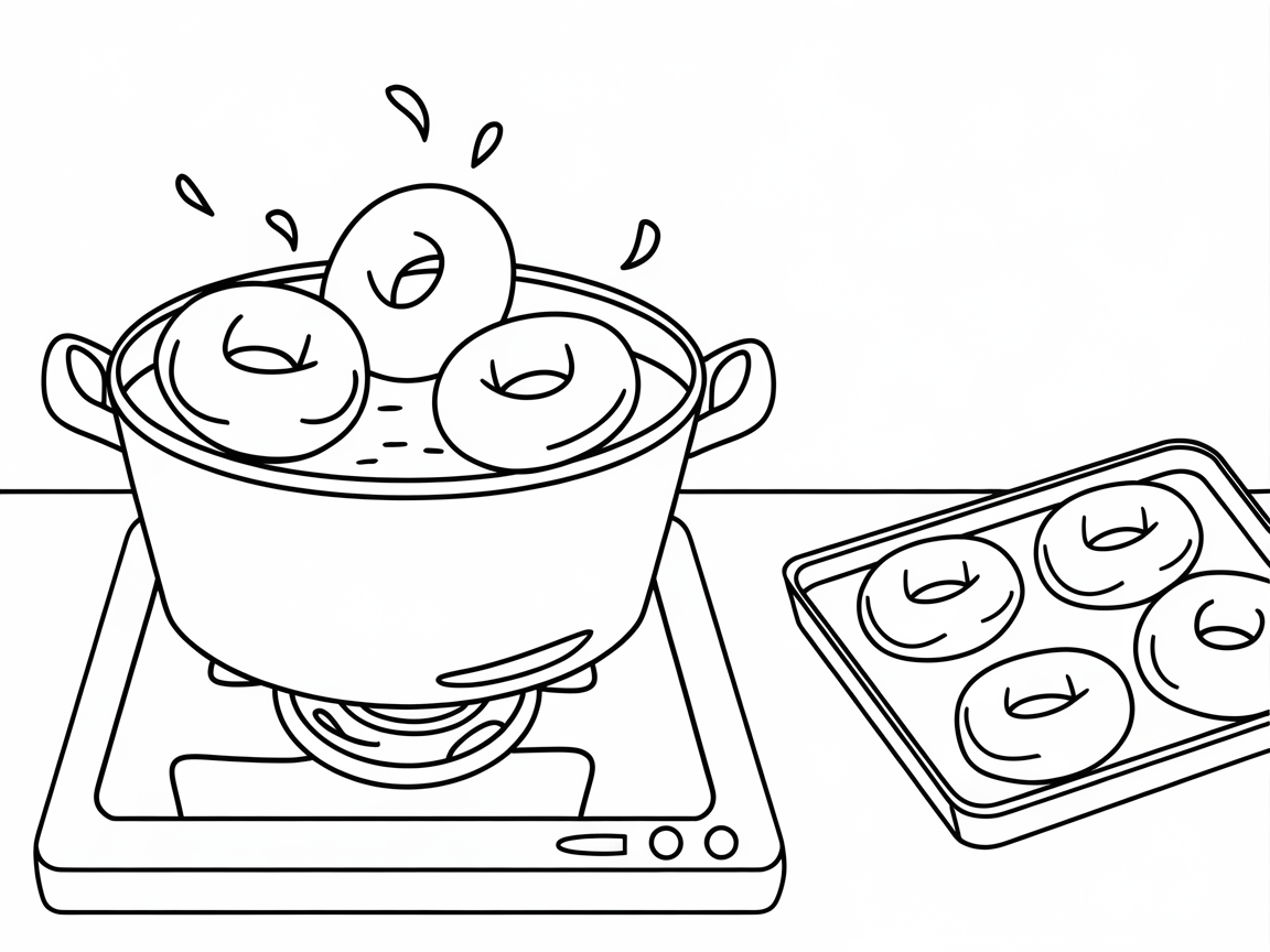 Dive Into Doughnut Delights with This Boiling Pot Coloring Page