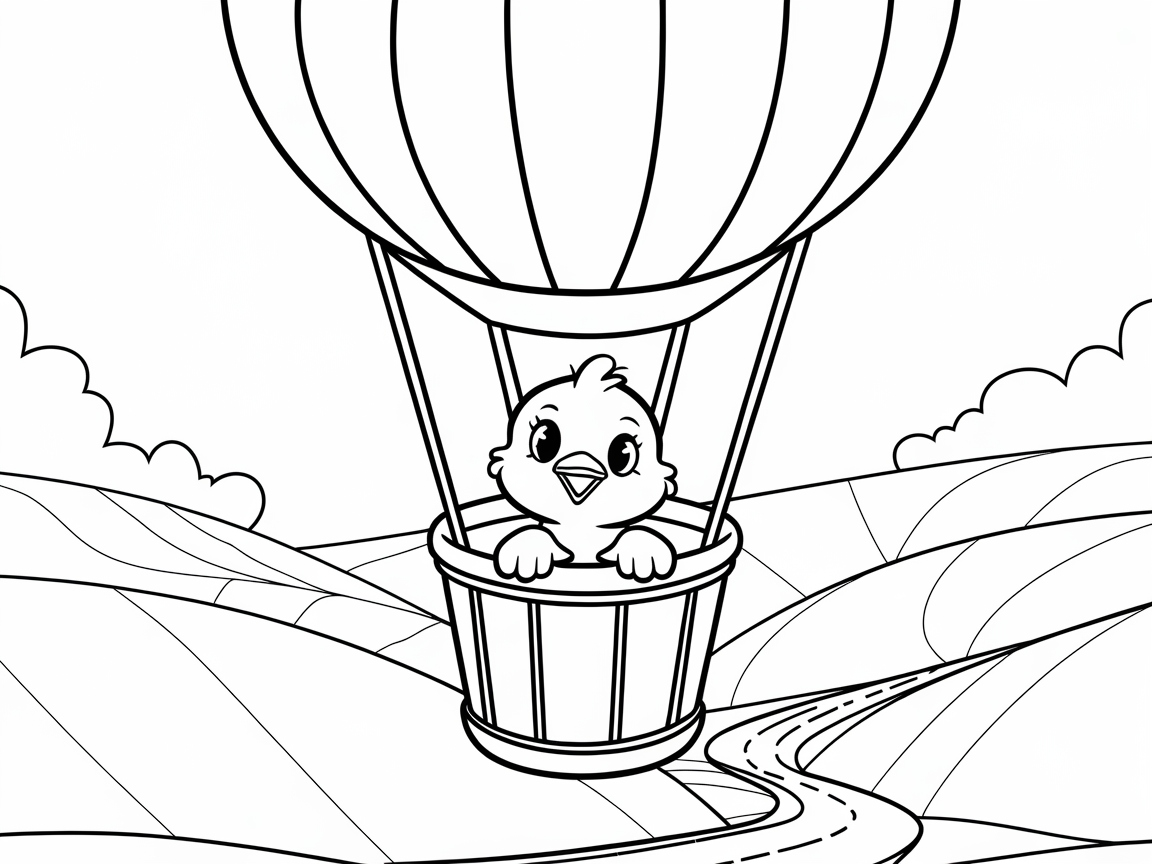 Soar High with Hot Air Balloon Chick