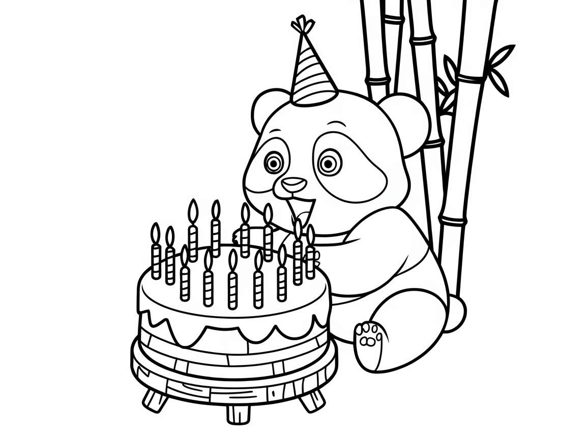 Birthday Bash with Baby Panda and a Cake