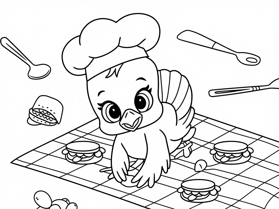 Whip Up Some Fun with This Chef Turkey Coloring Page