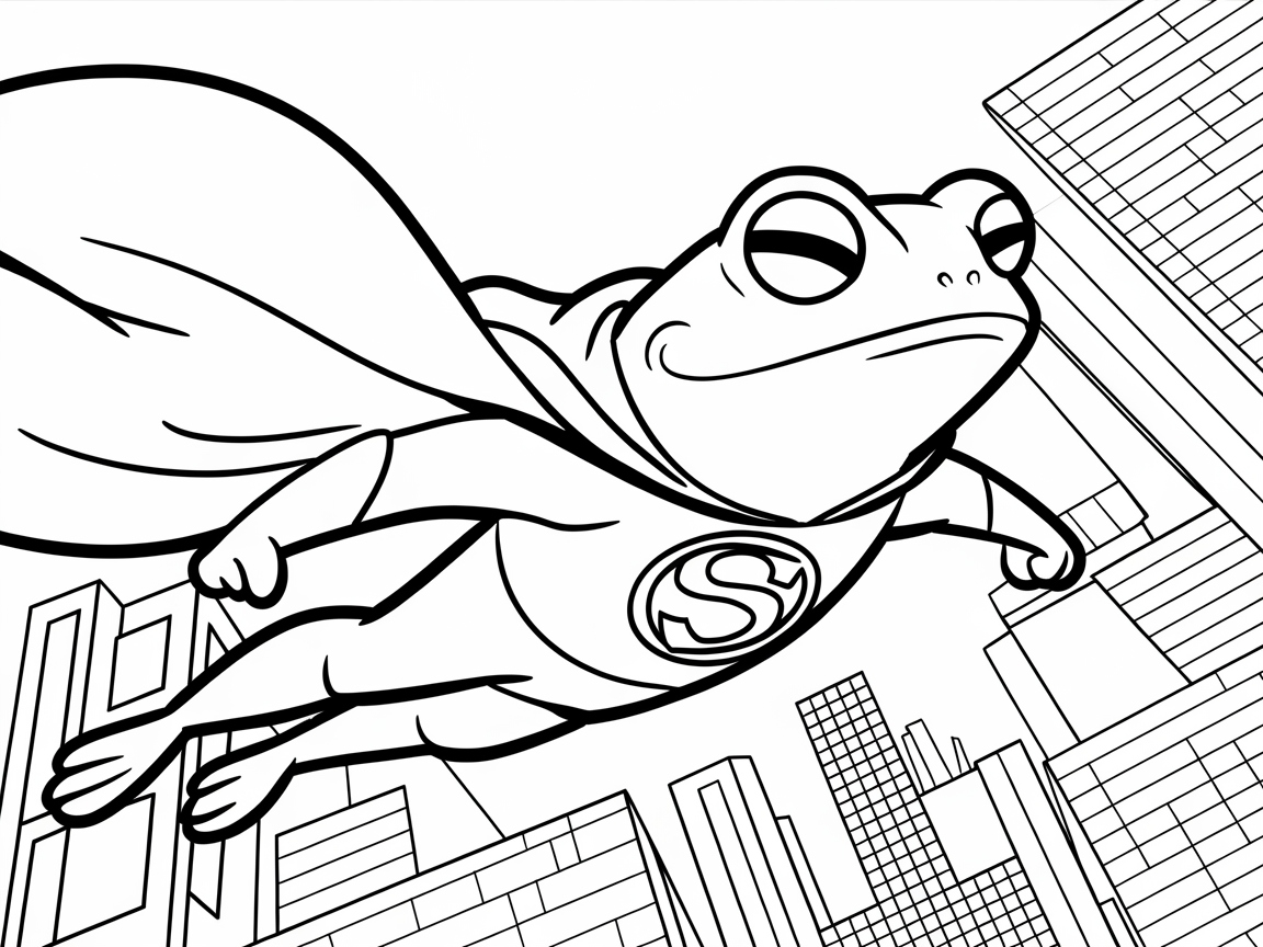 Super Frog Takes to the Skies Coloring Page