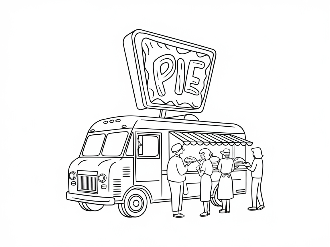 Pie Food Truck Fun with Happy Patrons