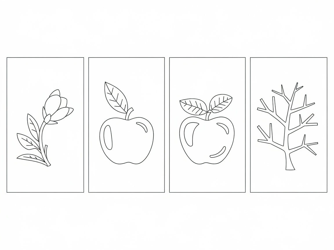 Four Seasons of Apples: A Versatile Coloring Set