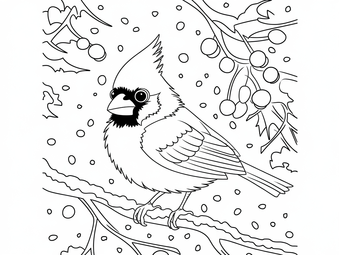 Charming Cardinal in a Winter Wonderland