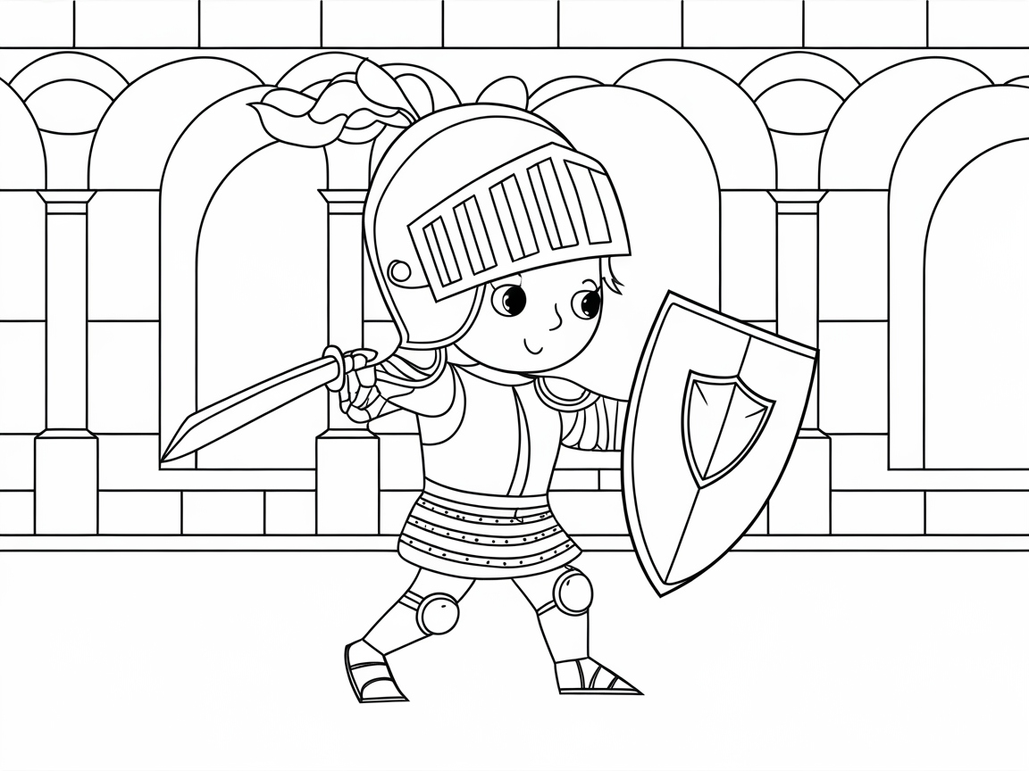 Step into Adventure with This Charming Knight Coloring Page