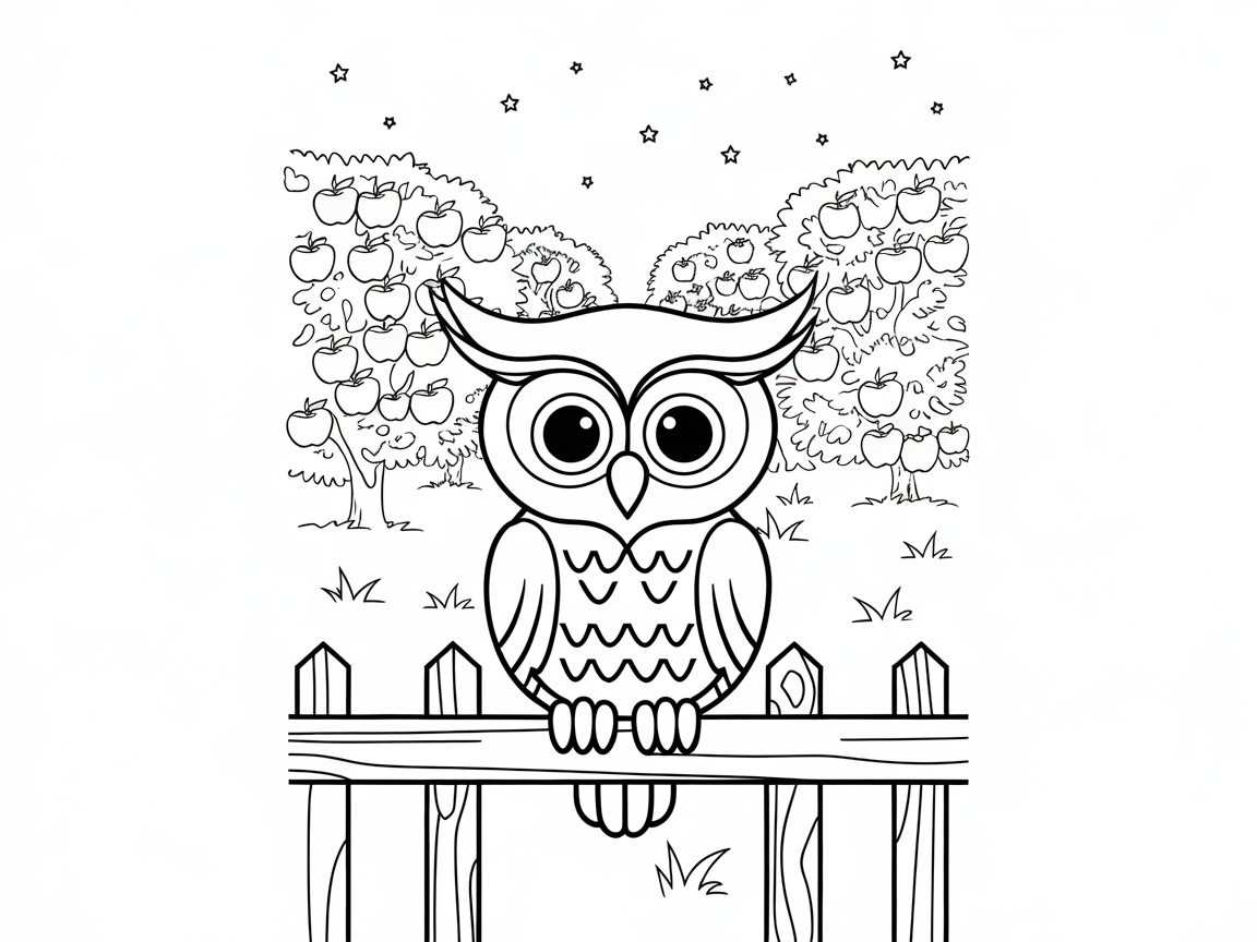 Wise Owl Overlooking the Orchard