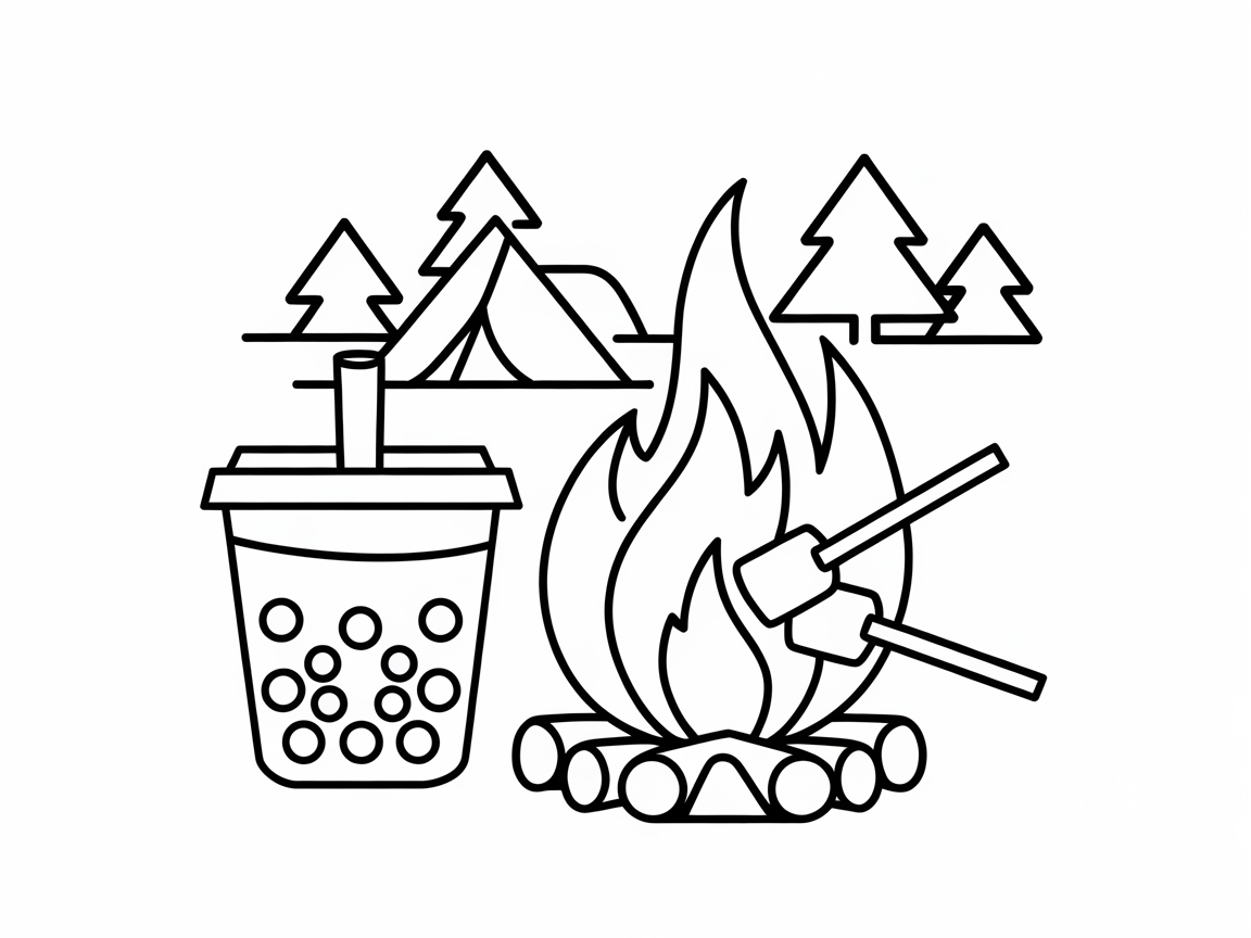 Campfire Fun with Boba and Marshmallows