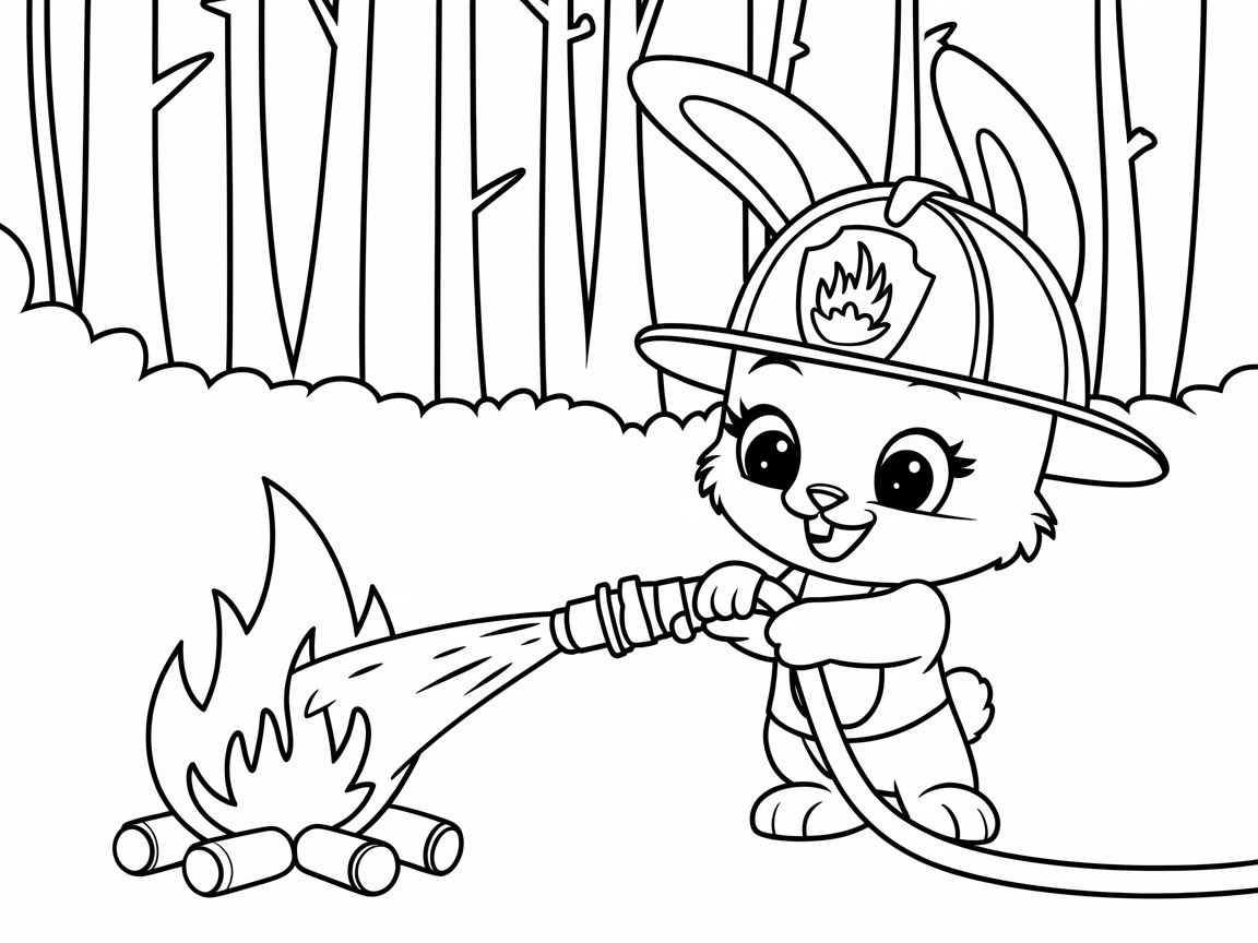 Brave Firefighter Bunny to the Rescue
