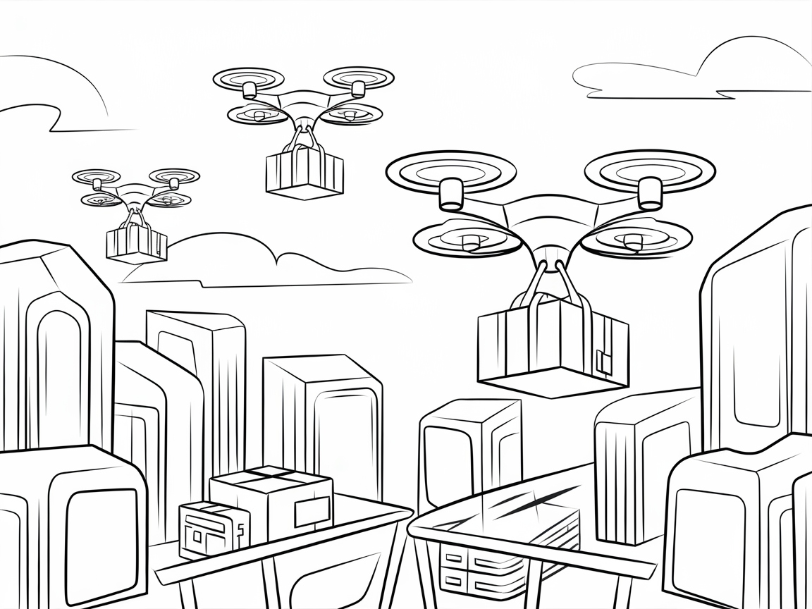 Navigate the Future with This Drone Delivery Scene
