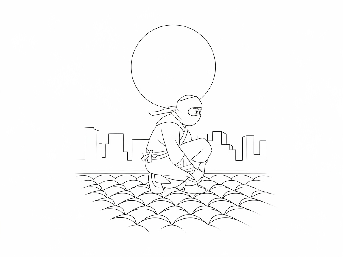 Ninja on the Rooftop: A Moonlit Mission Awaits