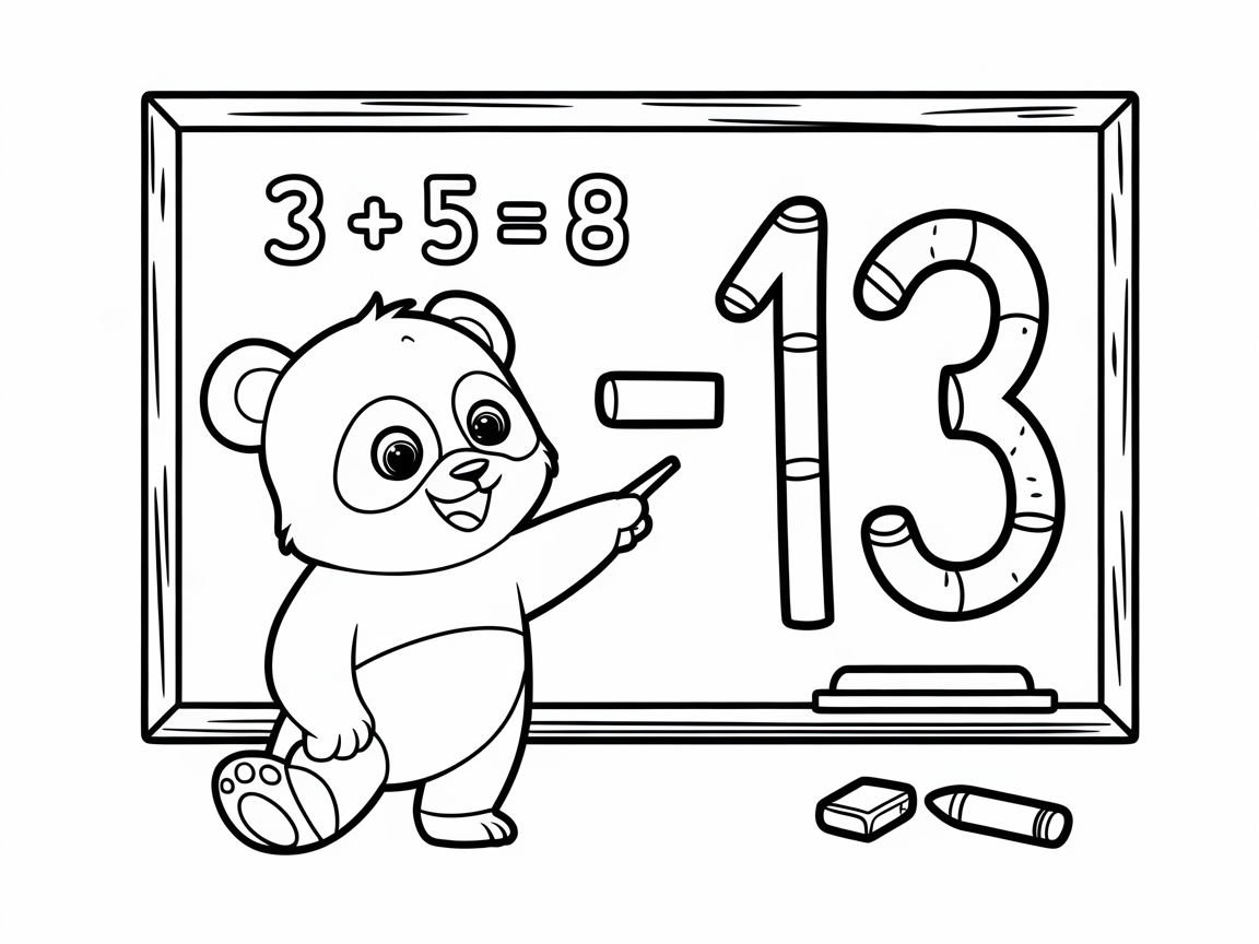 Math Whiz Panda Solving Problems