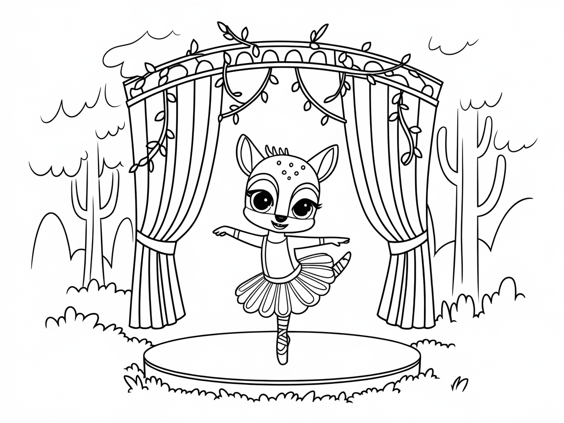 Ballet Performance with an Elegant Fawn