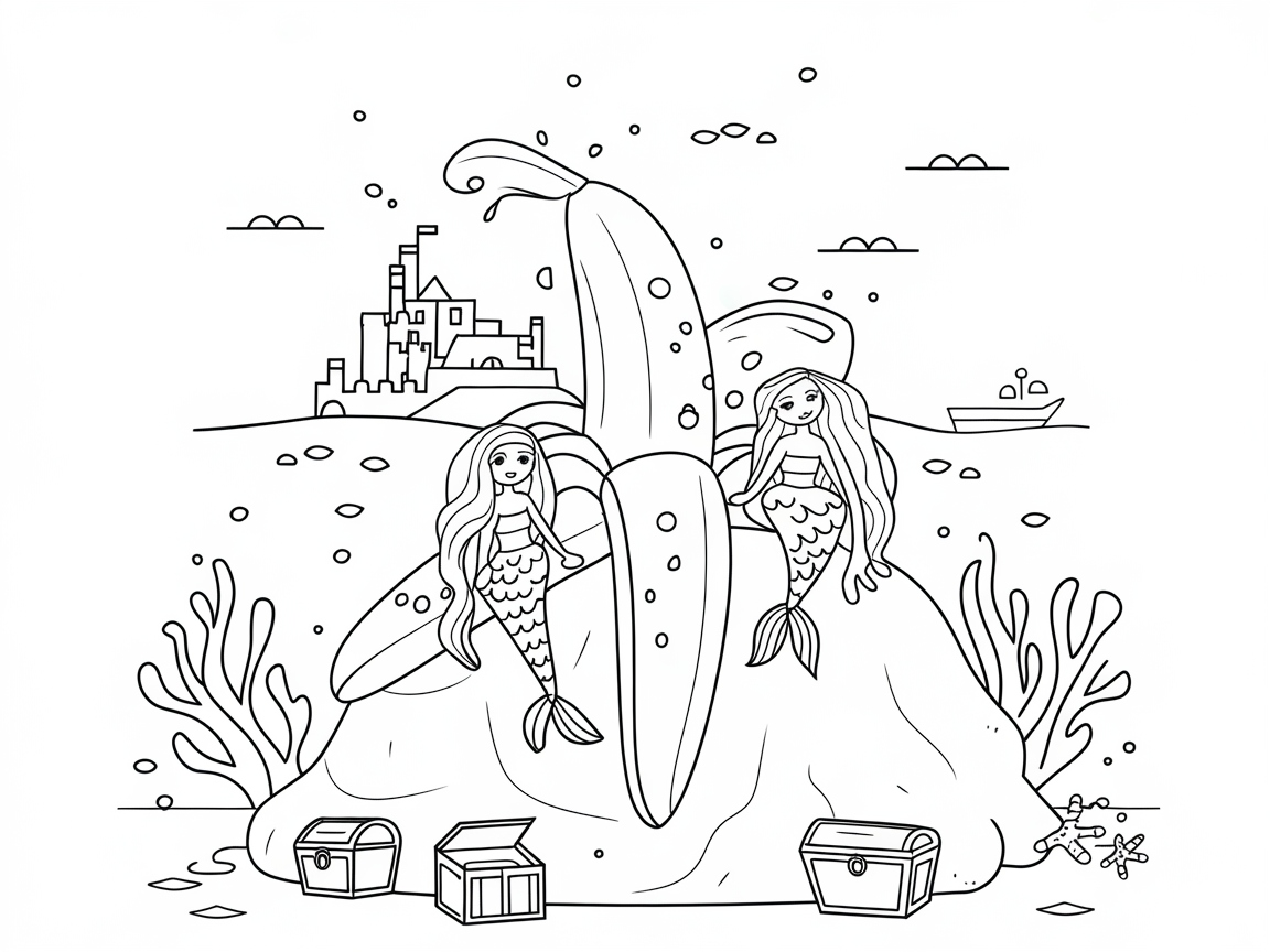 Splash into Fantasy with This Mermaid Banana Split Page