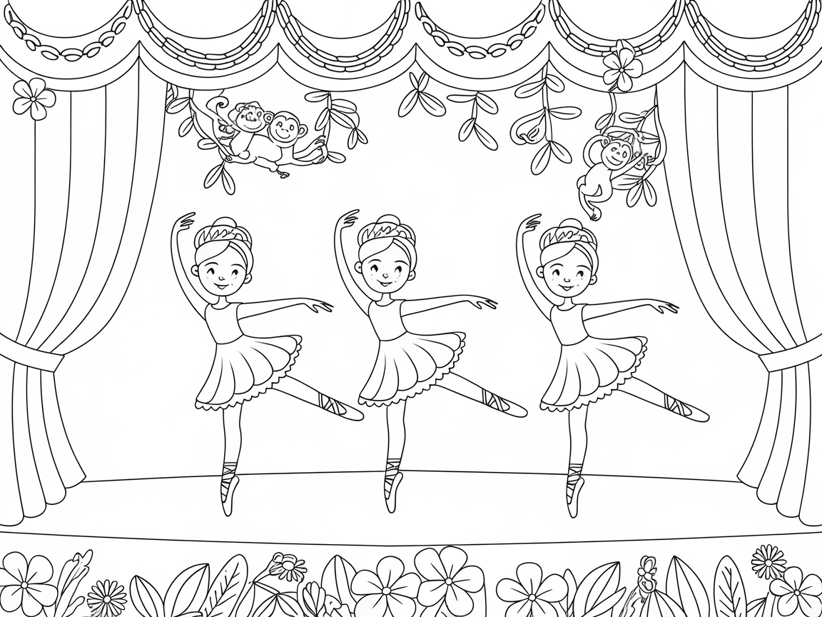 Ballet Trio in a Jungle Fantasy