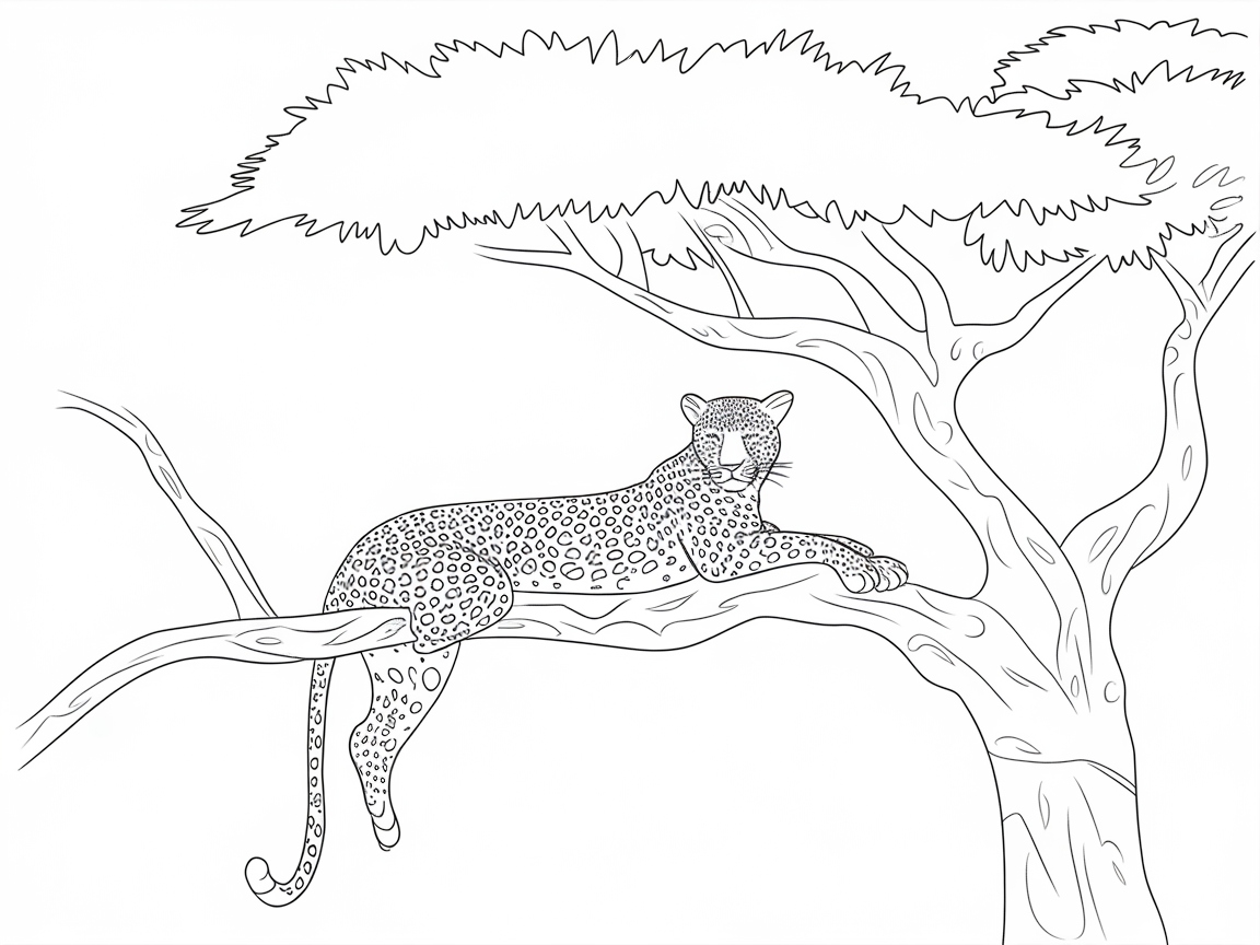 Leopard Lounging in the Branches