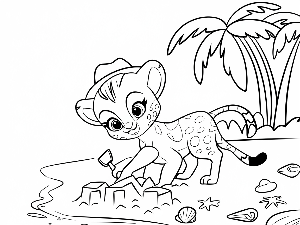 Beach Day Fun with a Cheetah Cub