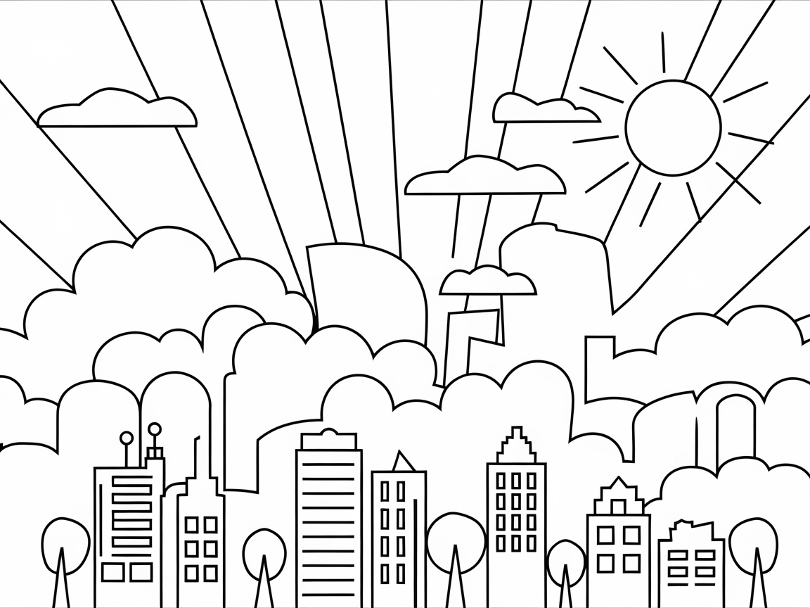 Bring the City to Life with This Skyline Coloring Page