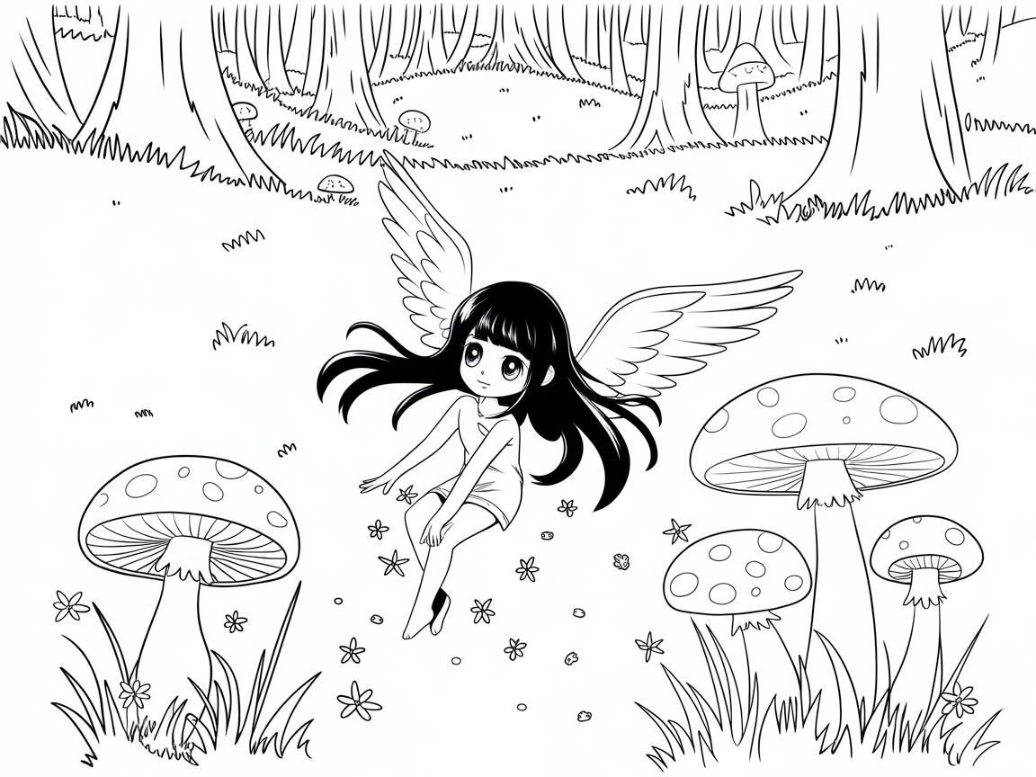 Explore a Whimsical Forest with This Anime Fairy