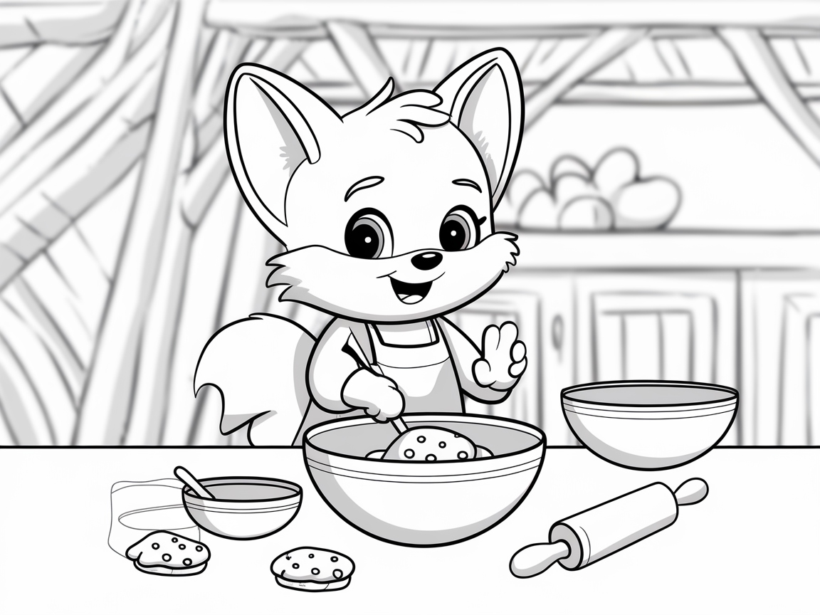 Baking Fun with Baby Fox in the Kitchen