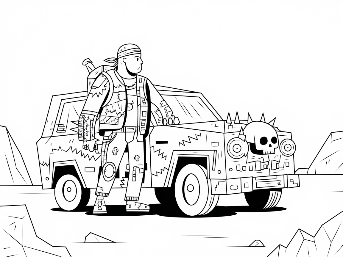 Rev Up Your Creativity with This Post-Apocalyptic Warrior Page