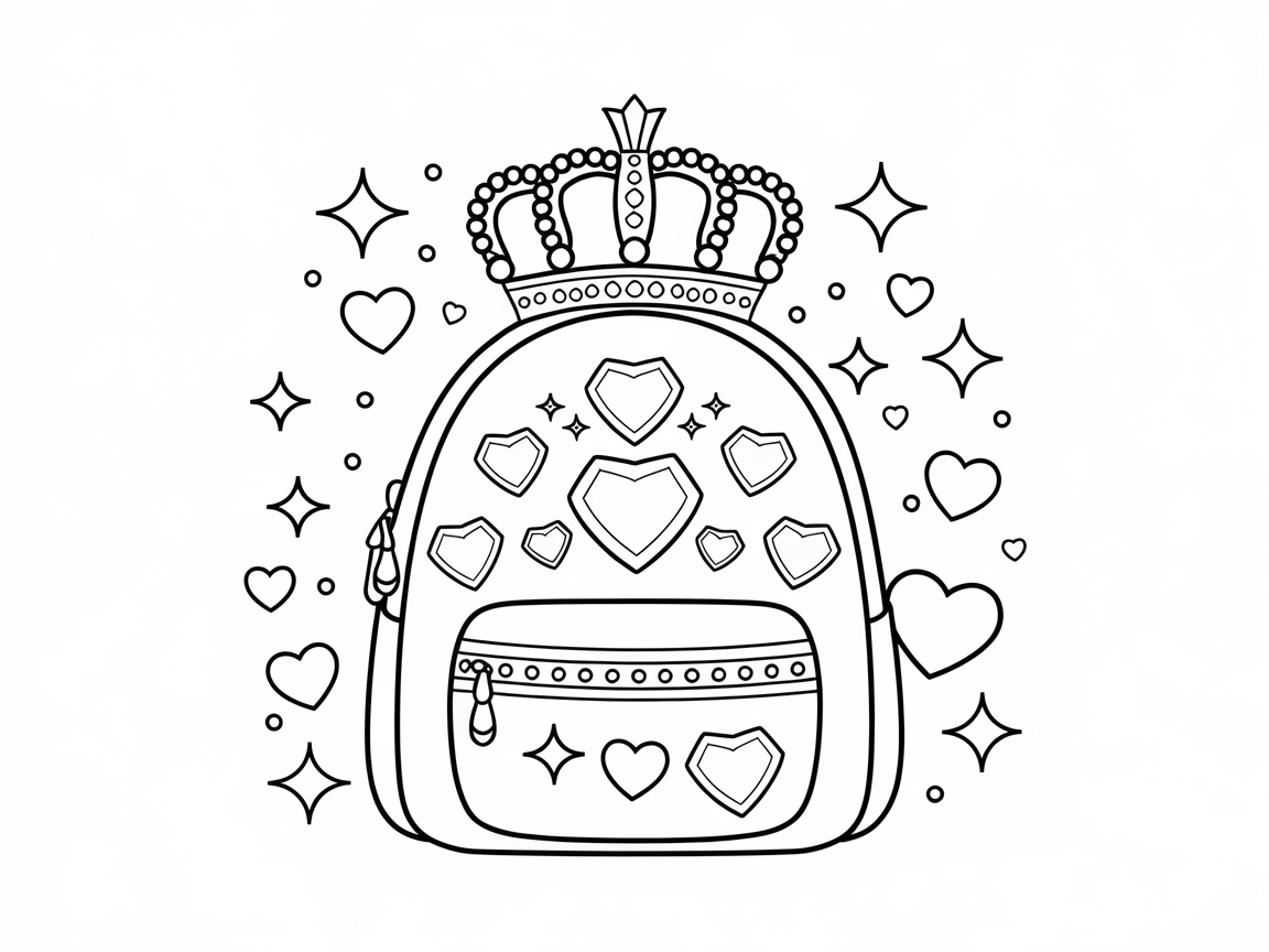 Rule Your World with This Royal Backpack Coloring Page