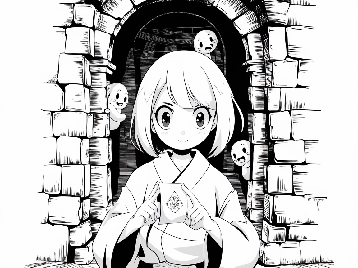 Ghostly Gatekeeper in Anime Style