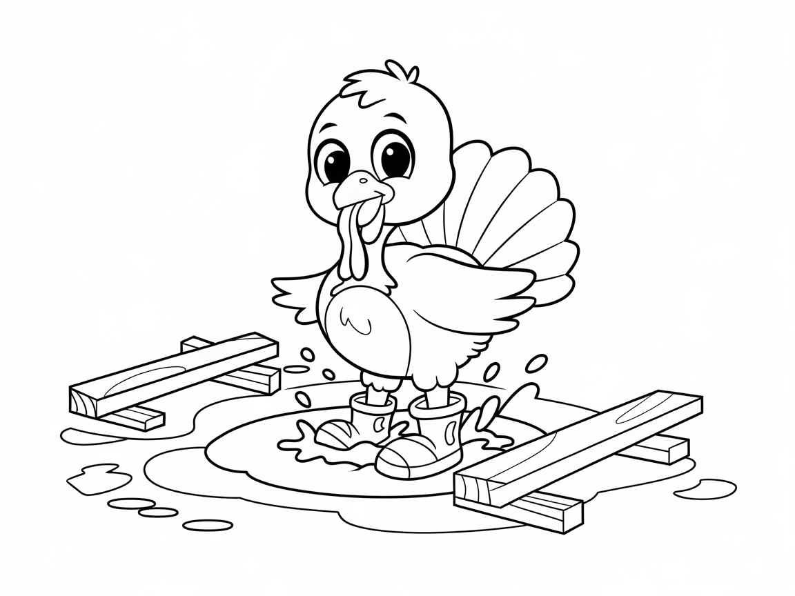 Splash Around with This Baby Turkey in Boots