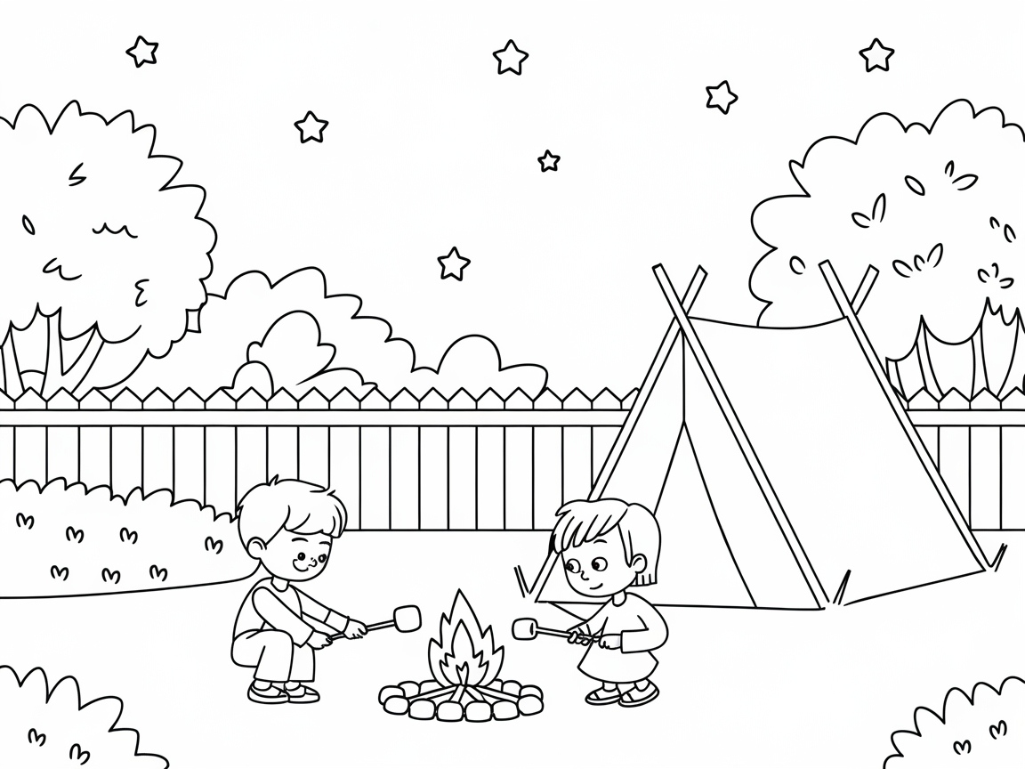 Roast Marshmallows Under the Stars in This Backyard Camping Scene