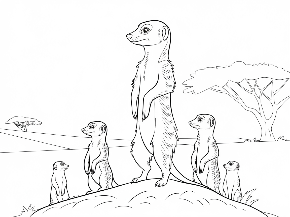 Curious Meerkats in the Heart of the Savanna