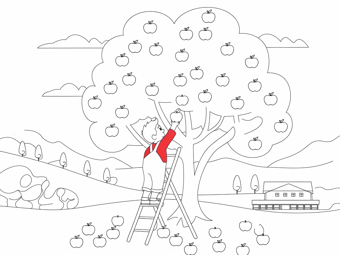 Step into a Harvest Adventure with This Apple Picking Scene