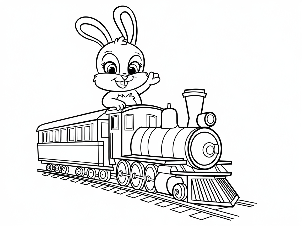 All Aboard with the Conductor Bunny on a Train Adventure