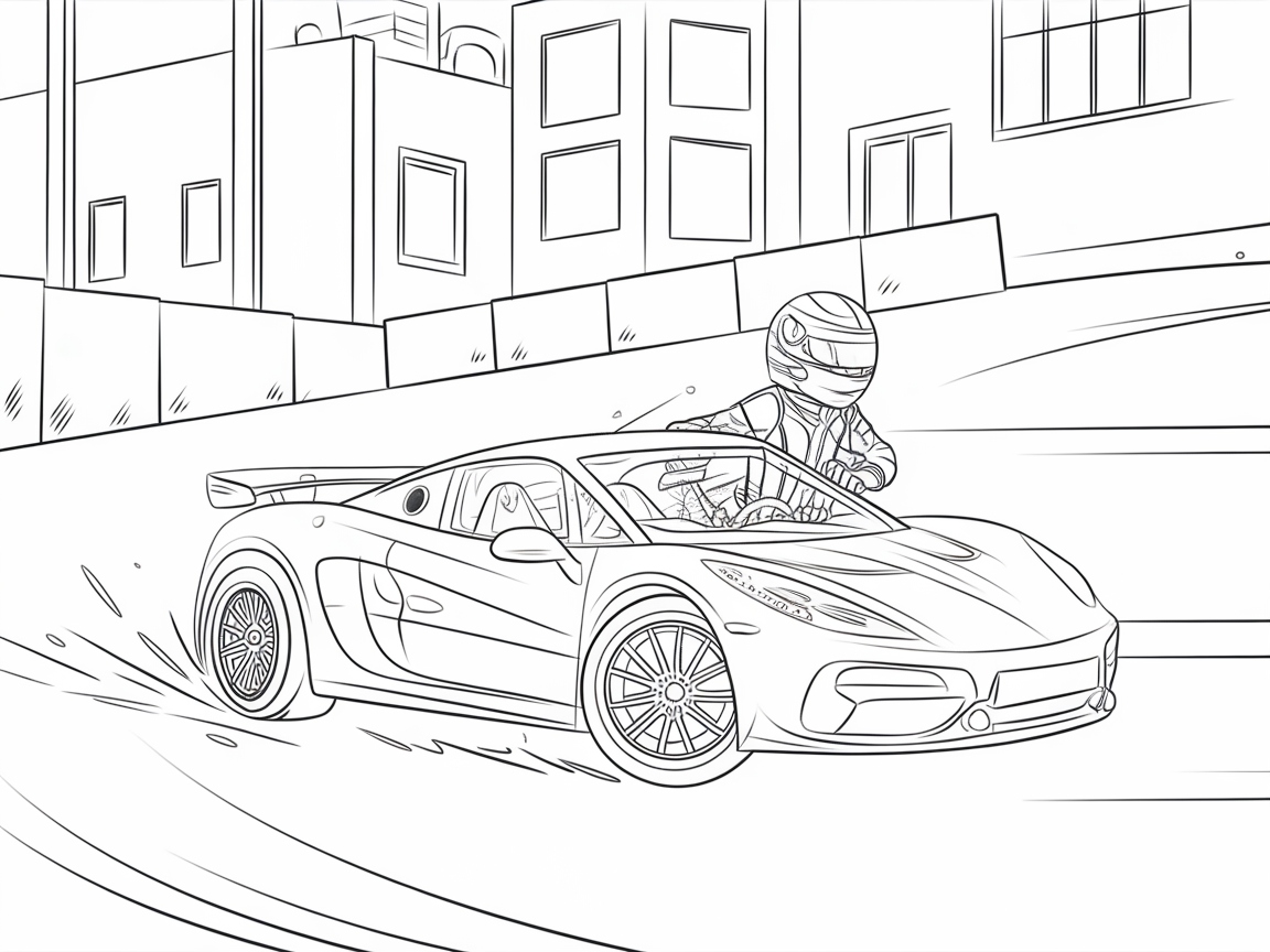 Rev Up the Excitement with This Racecar Coloring Page