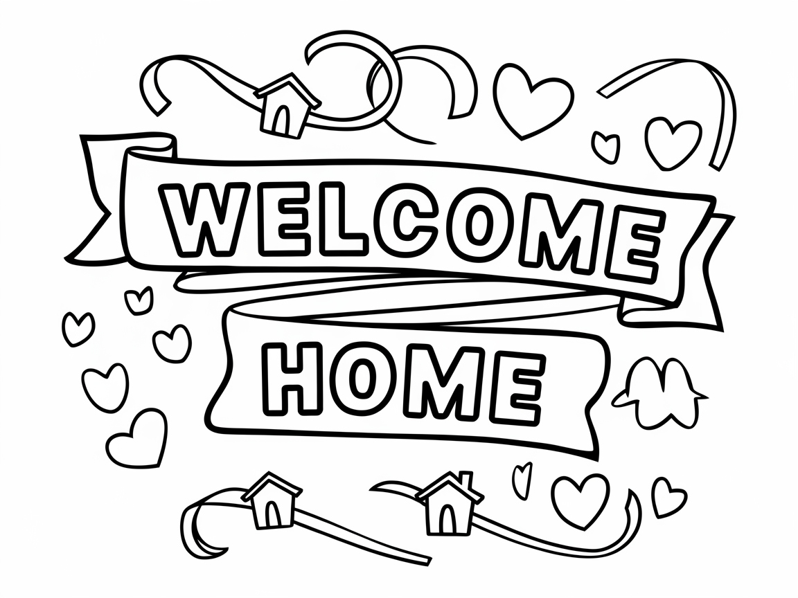 Welcome Home Banner to Color Your Way