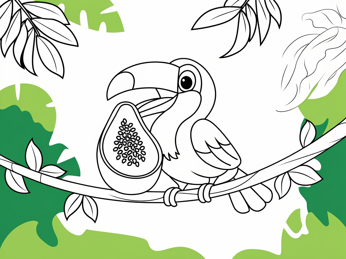 Cheerful Toucan with a Tropical Treat