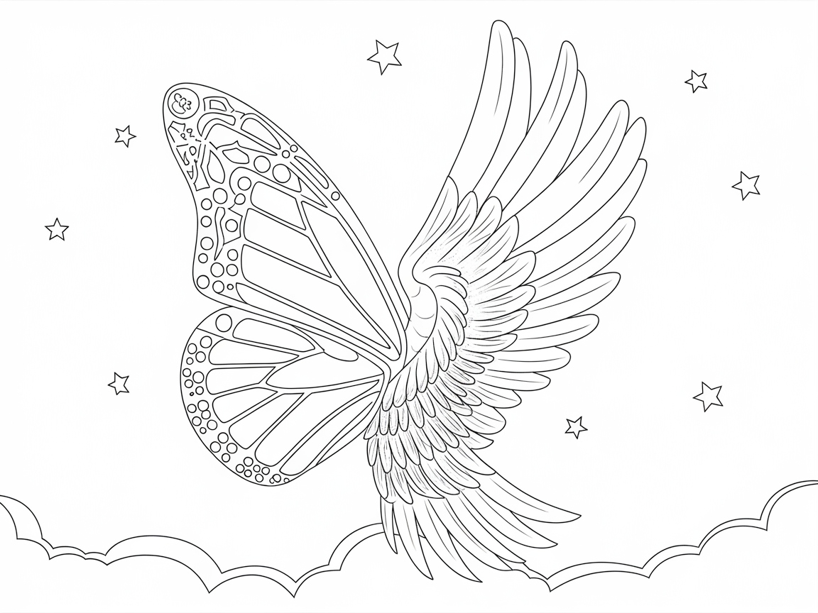 Color the Magic of Butterfly Angel Wings