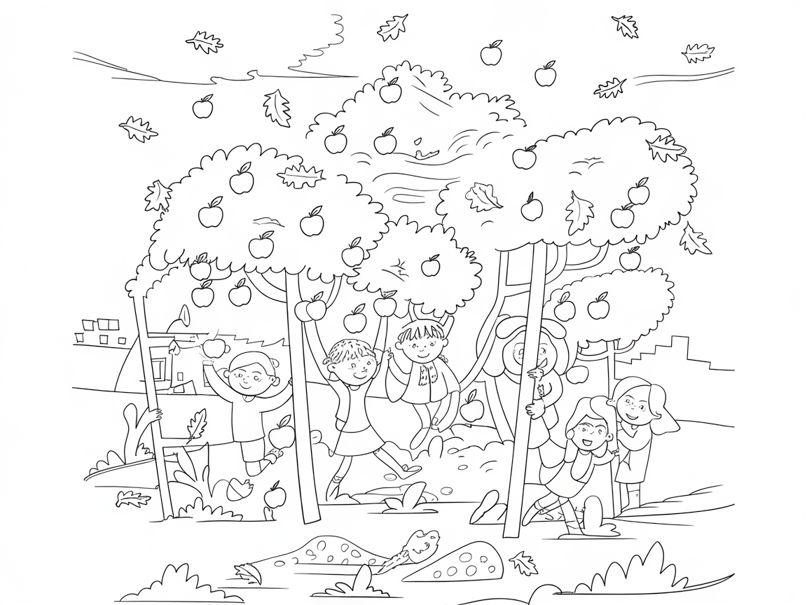Apple Picking Fun with Friends in the Orchard