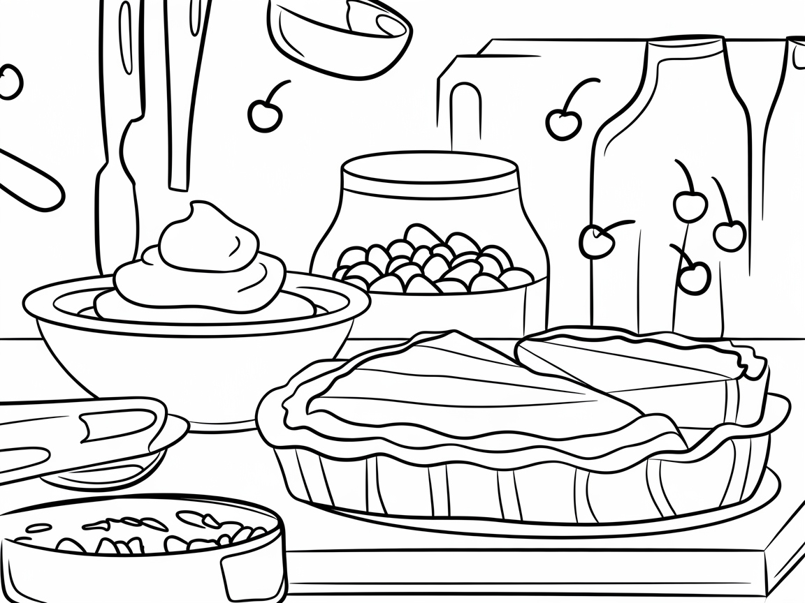 Sweet Cherry-Pie Prep Scene for Young Artists