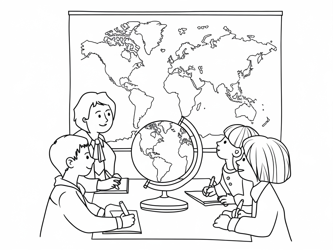 Discover the World with This Geography Lesson Coloring Page