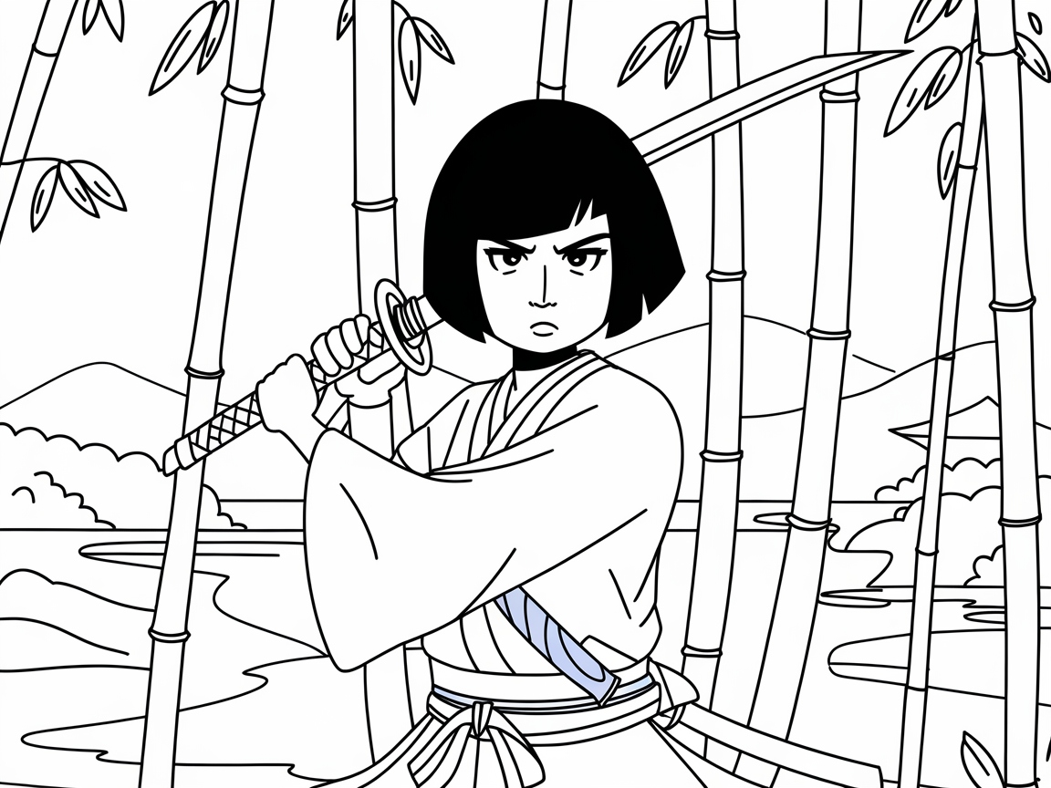 Samurai in a Serene Bamboo Forest