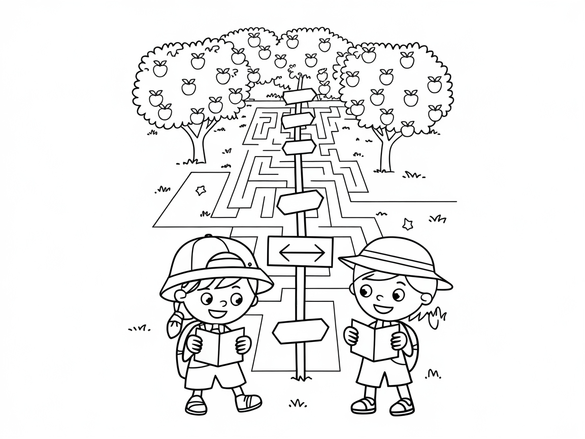 Navigate the Orchard Maze with Kids