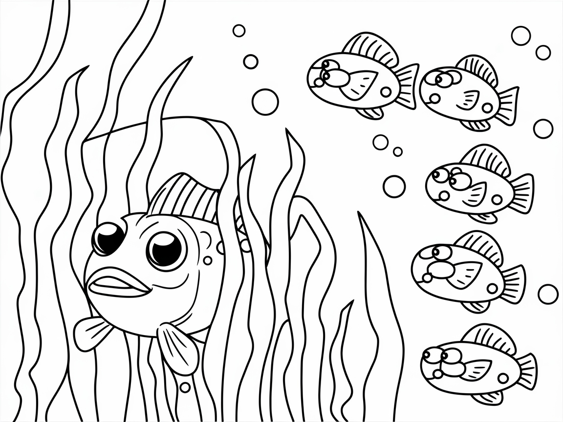Create a Sea Adventure with This Fish and Seaweed Scene